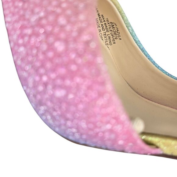 Jessica Simpson Pazula Sz 6 M Crystal Pastel Rainbow Ombre D’orsay Heels - Picture 15 of 15